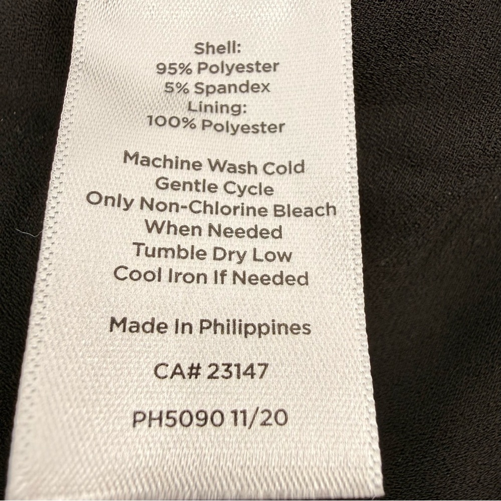 Talbots Womens 12 Flutter Sleeve Midi Dress Black White Dot Pockets Lined A-Line - Picture 11 of 13